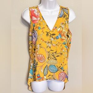 EXPRESS sleeveless V neck floral and paisley top, size S